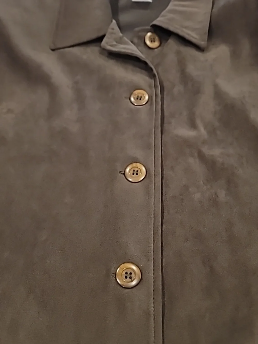 Briggs New York Faux Suede Shirt Jacket Moss Green Medium